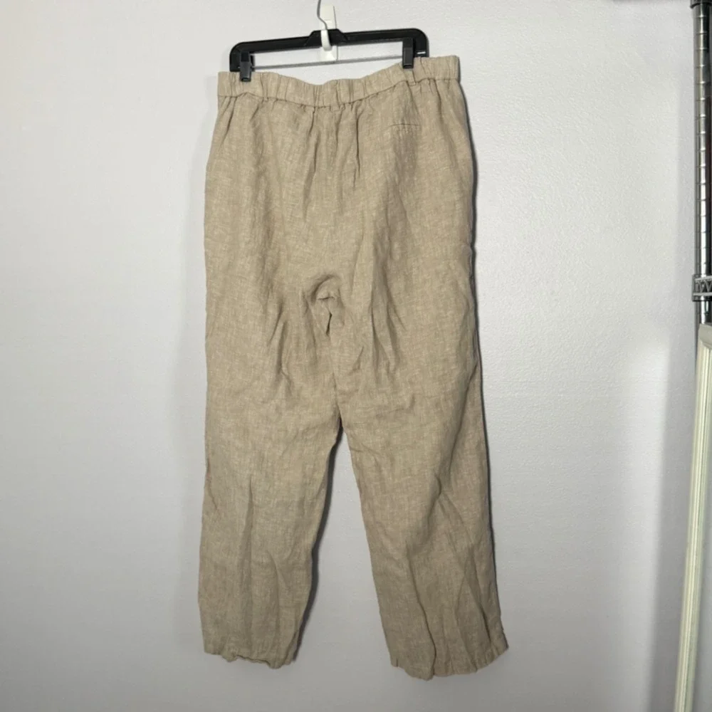 Quince 100% European Pleated Trouser Flax Wide Leg Pants - 16